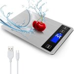 Balance de cuisine num�rique 15kg avec afficheur lcd + acier inoxydable + verre tremp� - pr�cision jusqu'� ...