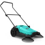 Balayeuse manuelle 2 brosses balayeuse mcanique feuille salet larg de balayage 63 cm bac 20l nettoyage ...