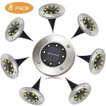 Balise solaire solaire ext�rieur, flowood 8 led 8 pack spot lampe solaire jardin etanche ip65 pelouse ...