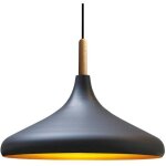 Bamyum - lampe suspendue simple avec t�te de lit en bois noir ? lustre vintage e27 �35 cm pour salon, ...