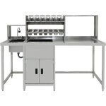 Banc de travail bubble tea boba comptoir prparation service vier acier mitigeur bac  glace placard ...