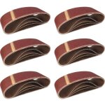 Bandes abrasives en tissu 5 pices 100 x 610 mm mixpack (1 x grain 40 / 60 / 80 / 120 / 180 chacun) pour ...