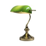 Banker - lampe de notaire - 1 lumi�re - l 265 mm - vert - art deco, classique / antique, r�tro - �clairage ...