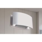 Baraldi - hotte ideal cm. 70x35 - inox, verre blanc - 800 m3 / h