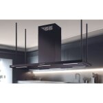 Baraldi - hotte elea centrale cm. 146x60 chemine centrale ? noire - 800 m3 / h