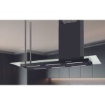 Baraldi - hotte elea isola style avec vitre cm. 146 droite - noire - 800 m3 / h