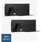 Lot de 2 - applique liseuse avec port usb  kerta  - double