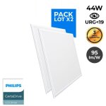 Barcelona led - lot de 2 - panneau led 60x60 extra - plat - driver philips - 44w - - blanc chaud