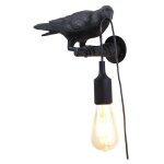 Applique design oiseau 'corb' en r�sine - bird series - noir