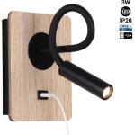 Barcelona led - applique liseuse flexible avec port usb 'london usb' - puce cree - noir