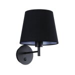 Barcelona led - applique murale avec abat - jour et interrupteur classic 'riga' - - noir