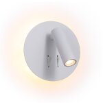 Barcelona led - applique murale liseuse 'quart' - double �clairage - 3w + 6w - blanc