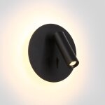 Barcelona led - applique murale liseuse 'quart' - double clairage - 3w + 6w - noir