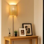 Barcelona led - applique murale en osier 'bergin' - e27 - interrupteur et prise boho chic