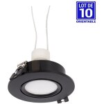 Barcelona led - kit x 10 - collerette spot orientable noir �90mm + ampoule gu10 - blanc neutre