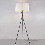Barcelona led - lampadaire tripode 'pron' - abat - jour en coton - e27 - blanc Barcelona led - lampadaire tripode 'pron' - abat - jour en coton - e27 - blanc