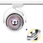 Pack projecteur rail monophasé + ampoule led ar111 gu10 - blanc chaud - blanc Pack projecteur rail monophasé + ampoule led ar111 gu10 - blanc chaud - blanc