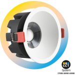 Spot led encastrable - 8w - cct - puce osram - d�coupe �75mm - blanc