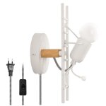 Barcelona led - applique 'doll' - avec interrupteur et prise - e27 - blanc