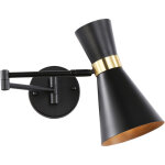 Barcelona led - applique murale avec bras articul 'mode' - noir et dor