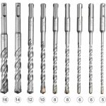Bardusch - coffret de mches et burins pour un perforateur, lot de 9 forets sds plus pour perceuse percussion ...