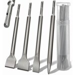 Bardusch - ensemble 4 de burins sds plus manche rond, marteau lectrique, burin rond quatre pointes, burin ...