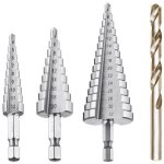 Bardusch - foret etag�, foret fraise metal hss 4pcs 4 12 / 20 / 32mm meche etage perceuse acier fraise ...