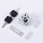 Bardusch - serrure de porte en verre, serrure en acier chrom�, �cran en verre de verrouillage, serrure ...