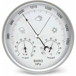 Barom�tre � cadran avec thermom�tre hygrom�tre station m�t�o pression barom�trique (m�trique) argent ...