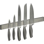 Barre magntique couteaux, autocollante, 40 cm de long, murale, aimant cuisine, outils, atelier, argent ...
