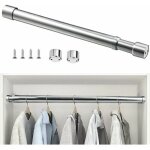 Barre de penderie extensible en acier inoxydable 51cm à 80cm tringle à rideaux télescopique ajustable ... Barre de penderie extensible en acier inoxydable 51cm à 80cm tringle à rideaux télescopique ajustable ...
