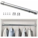 Barre de penderie extensible inox 51 - 80cm - rangement v�tements / rideaux - salle de bains / cuisine ...
