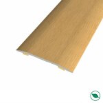 Barre de seuil adhsive mme niveau alu replaqu chne brut lg 135cm x larg 3, 7cm ht 2, 3 mm