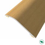 Barre de seuil adhsive diffrence niveau alu replaqu chne vernis mat lg 90cm x larg 3, 8cm ht 2cm