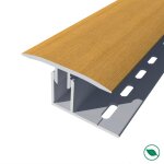 Barre de seuil joint dilatation + base alu replaqu chne vernis mat lg 90cm x larg 3, 5cm ht 1cm