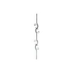 Barreau courb� 4 volutes - hauteur 900mm largeur 170mm carr� de 12mm - fer forg� - � souder deco fer ...
