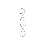 Volute double en c - hauteur 500mm largeur 100mm plat 12x3mm - fer forg -  souder deco fer forge