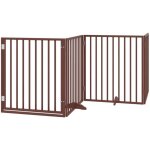 Porte pour chien pliable à 4 panneaux, marron, 320 cm, bois de peuplier vidaxl Porte pour chien pliable à 4 panneaux, marron, 320 cm, bois de peuplier vidaxl