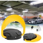 Barriere de parking rabattable, verrou de stationnement avec telecommande distance 15m, systeme dealarme ...