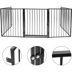 Einfeben - barrire de scurit enfant 304 cm, barrire pare feu, grille de protection mtal, pliable, ...