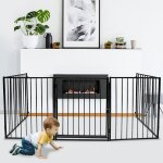 Einfeben - barrire de scurit enfant 305 cm barrire pare feu grille de protection mtal pliable avec ...