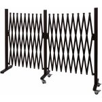 [jamais utilis] barrire de scurit hhg - 978, barrire de sparation en ciseaux, marron, hauteur 109cm, ...