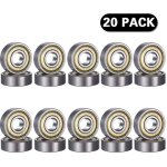 Basetbl - 20 pices 608 zz roulement  billes, 608zz mtal double blindage miniature deep groove skateboard ...