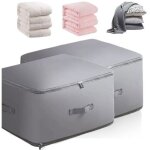 Basetbl - 2pcs sacs de rangement vtement couette organisateur - sous - vide - gris 60x54x42cm