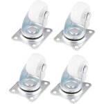 Basetbl - lot de 4 roulettes pivotantes universelles de 1' - roues blanches pour meubles, chariot, chaise ... Basetbl - lot de 4 roulettes pivotantes universelles de 1' - roues blanches pour meubles, chariot, chaise ...