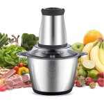 Basetbl - hachoir � viande �lectrique avec moteur puissant et bol en acier inox(2l 300w), 2 niveaux de ...