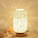 Basetbl - lampe de chevet en cordon en rotin et support en bois(beige) - fei yu
