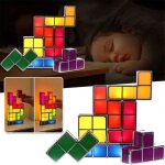 Basetbl - lampe decorative lampe de table empilable tetris lampe  led puzzles de tangram lampe de bureau ...