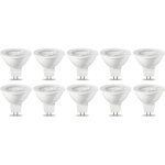 Basics lot de 10 ampoules spot led gu5. 3 mr16 5 w (�quivalent 35 w) blanc chaud intensit� non variable ...