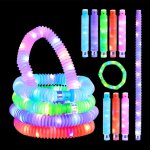 B�tons lumineux, 15 tiges � led, 3 effets, accessoires � �tirer jusqu'� 63 cm, plastique, multicolore ...